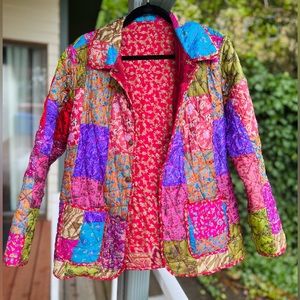 Colorful Reversible Quilted Patchwork Jacket